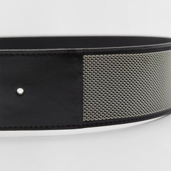 Zara Leather Metal Mesh Wide Belt main image 4